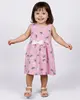Vestido Bebê Curto Algodão Disney Stitch Estampado Rosa 3