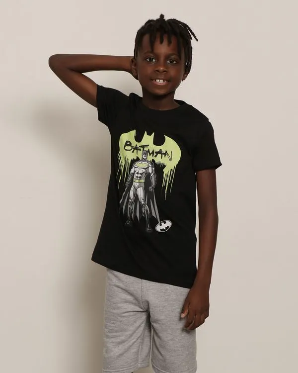 Camisetas Infantil DC Comics Batman Manga Curta Preta 4