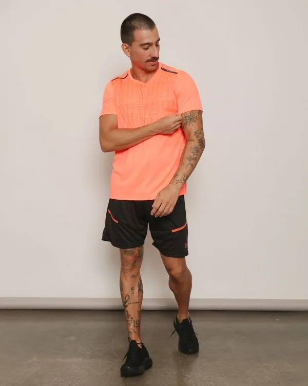 Bermuda Esportiva Masculina Dry Fit Com Recorte Preta GG