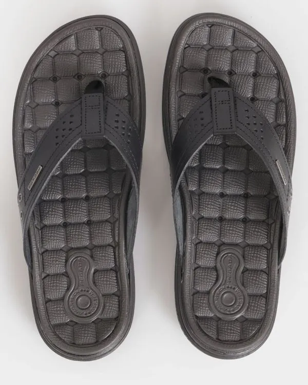 Chinelo Masculino Pegada Amortech Couro Preto 40