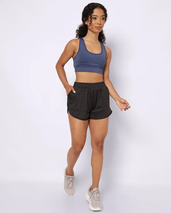 Short Fitness Feminino Fitter Curto com Bolsos Proteção UV Preto P