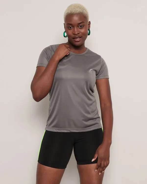 Blusa Feminina Fitness Fitter Lisa Cinza Médio GG