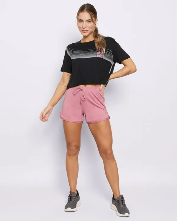 Short Fitness Feminino Fitter Boxer Rosa P
