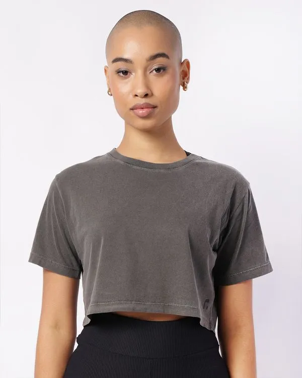 Camiseta Fitness Feminina Cropped Fitter Estonada Preta P