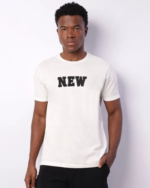 Camiseta Masculina Com Bordado Manga Curta Off White G