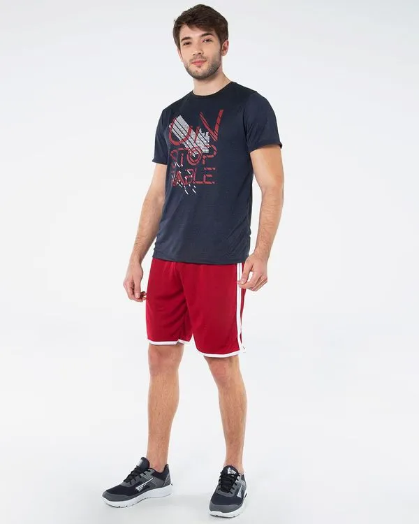 Bermuda Esportiva Masculina Listras Vermelha GG