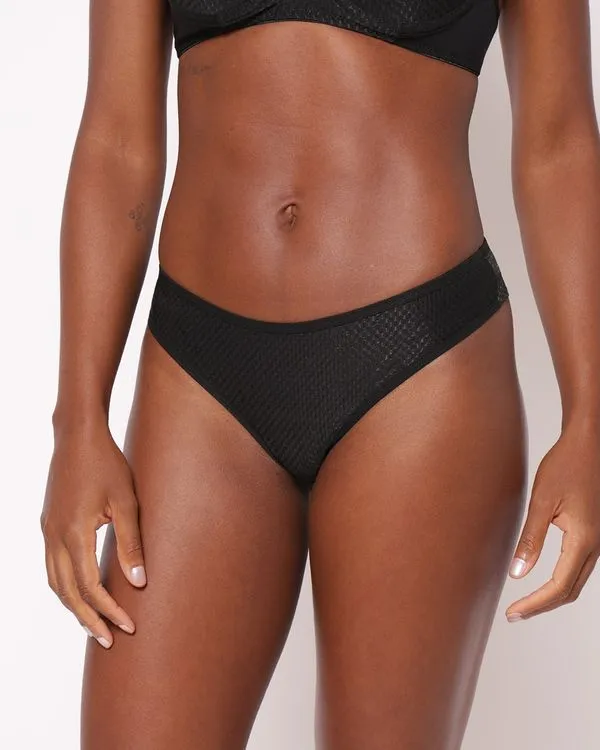 Calcinha Feminina Fio Duplo Texturizada Preta G