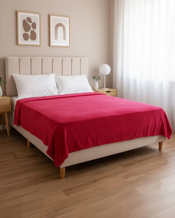 Manta Casal Fleece Ultra Soft Andreza Vermelha UN