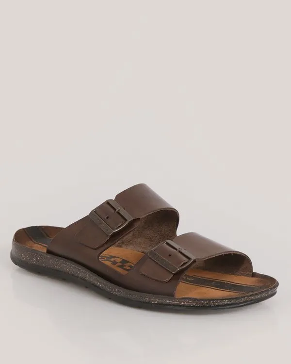 Sandália Masculina Pegada Couro Fivela Marrom 43