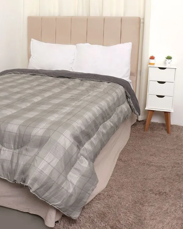 Coberdrom Queen Slim Hedrons Geométrico Cinza UN