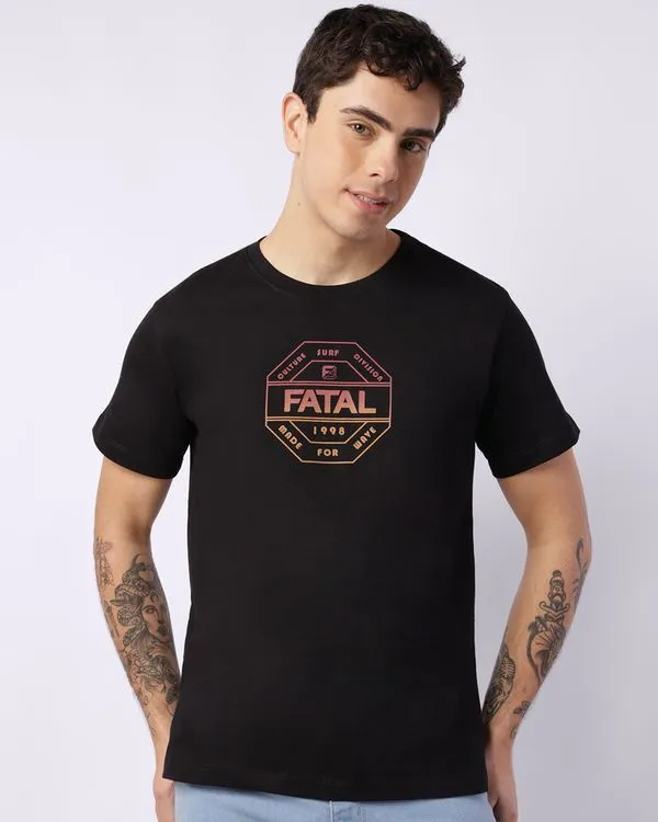 Camiseta Masculina Fatal Algodão com Estampa Manga Curta Preta G