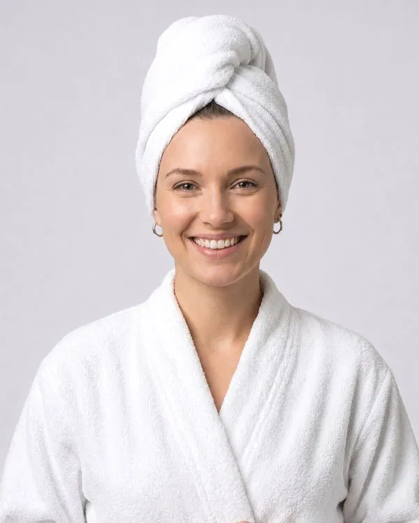 Toalha Touca de Banho Atlântica Turbante Branco UN
