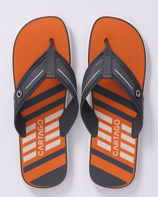 Chinelo Masculino Cartago Tira Larga Laranja 39