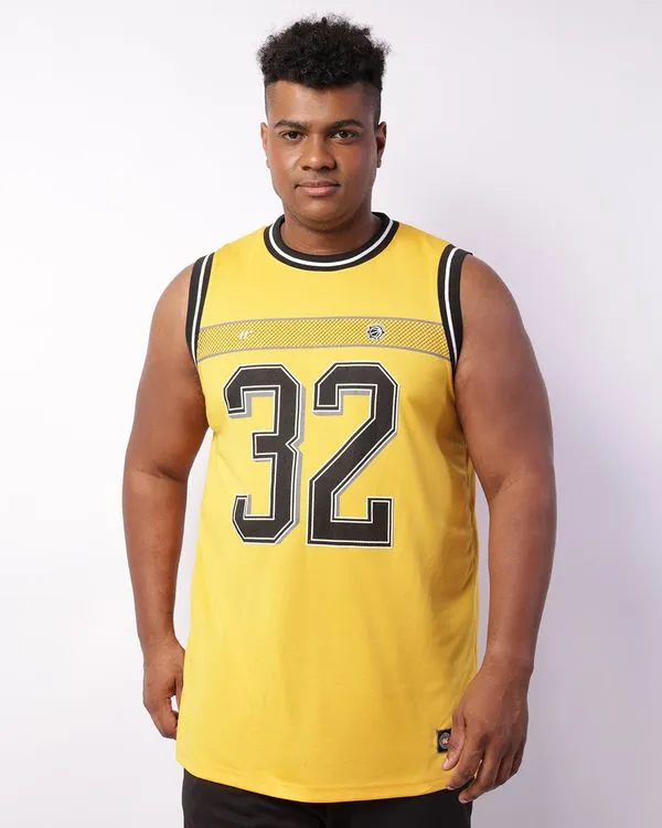 Regata Masculina Esportiva Basquete Dry Fit Amarela G2