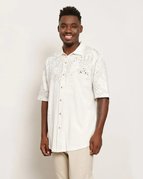 Camisa Masculina Manga Curta Estampa Off White M