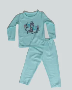 Pijama Bebê Soft Gola Careca Estampa Cachorro Verde 1