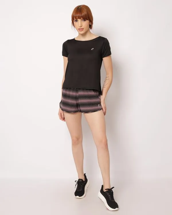 Short Fitness Feminino Curto Fitter Estampado Rosa P