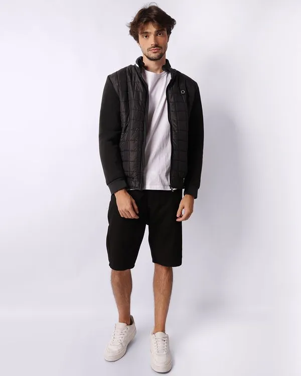 Bermuda Sarja Masculina Reta Estampa Brooklyn Com Cordão Preta 46