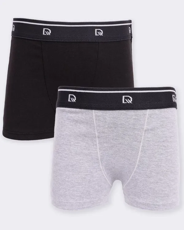 Kit 2 Cuecas Infantil DelRio Boxer Cinza Preta M