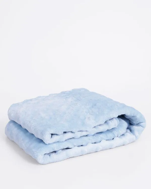 Manta Bebê Atlântica 90cm x 110cm Microfibra Texturizada Azul UN