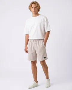 Bermuda Masculina Reta Viscolinho com Bolsos Off White P