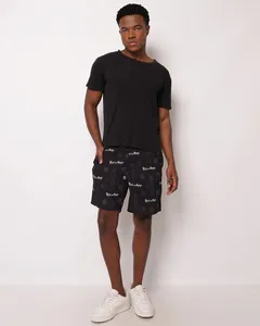 Bermuda Masculina Estampada Rick & Morty com Cordão Preta P