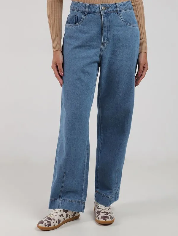 Calça Jeans Wide Leg Petit Sawary Feminina AZUL 46
