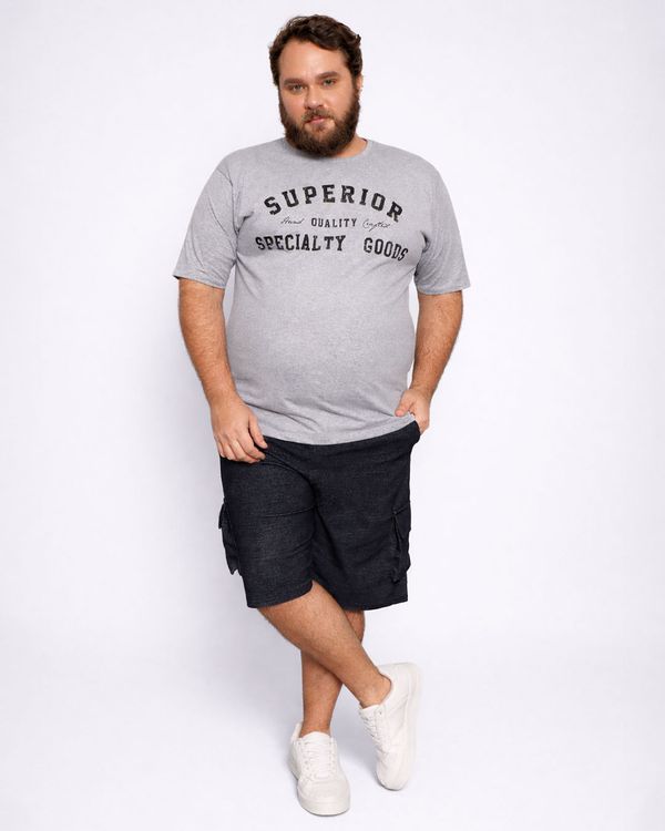 Bermuda Plus Size Masculina Reta Bolso Cargo Marinho G2