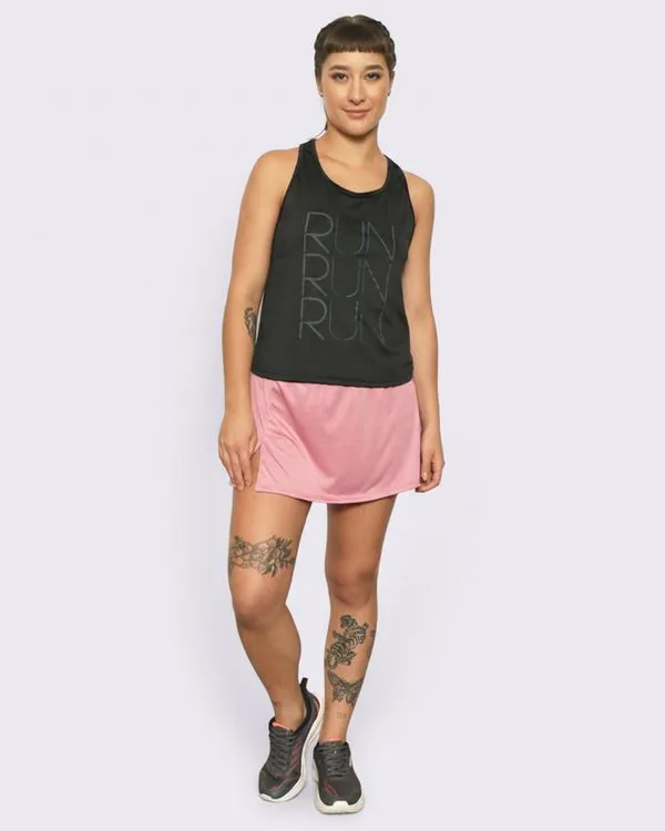Short Saia Feminino Fitness Fitter Rosa GG
