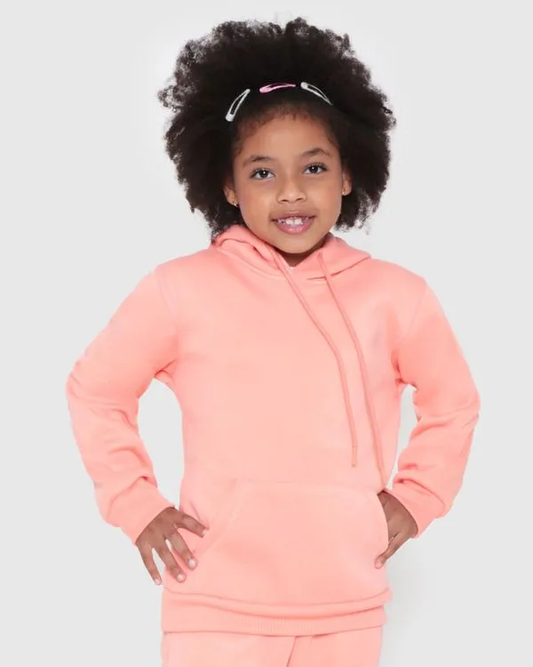 Blusão Moletom Infantil Com Bolso Canguru Laranja 8