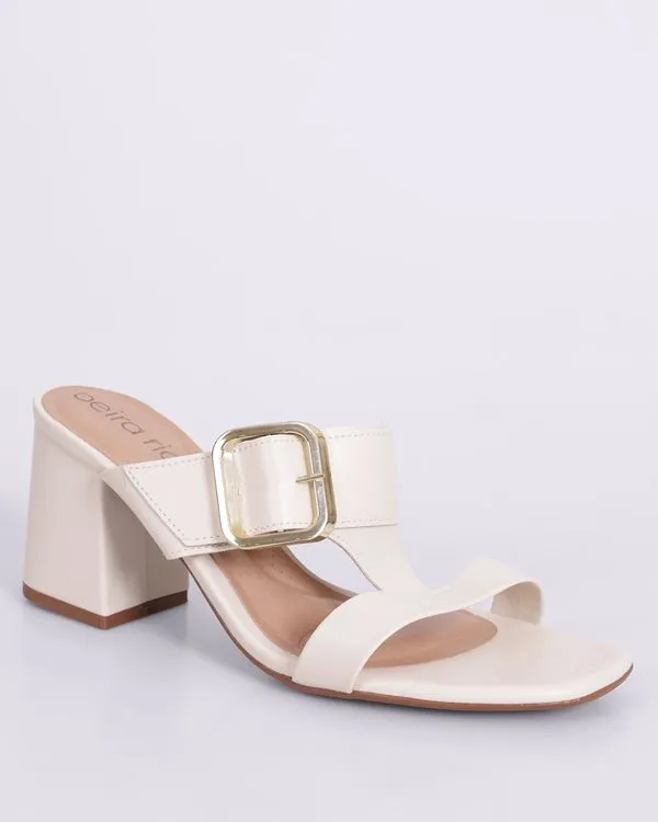 Tamanco Feminino Vizzano com Fivela Off White 39