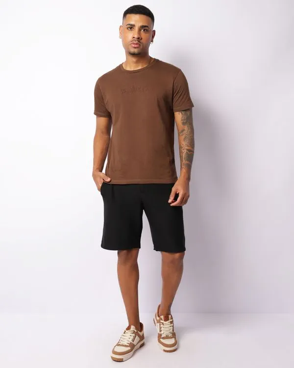 Bermuda Masculina Reta Texturizada Com Cordão Preta GG