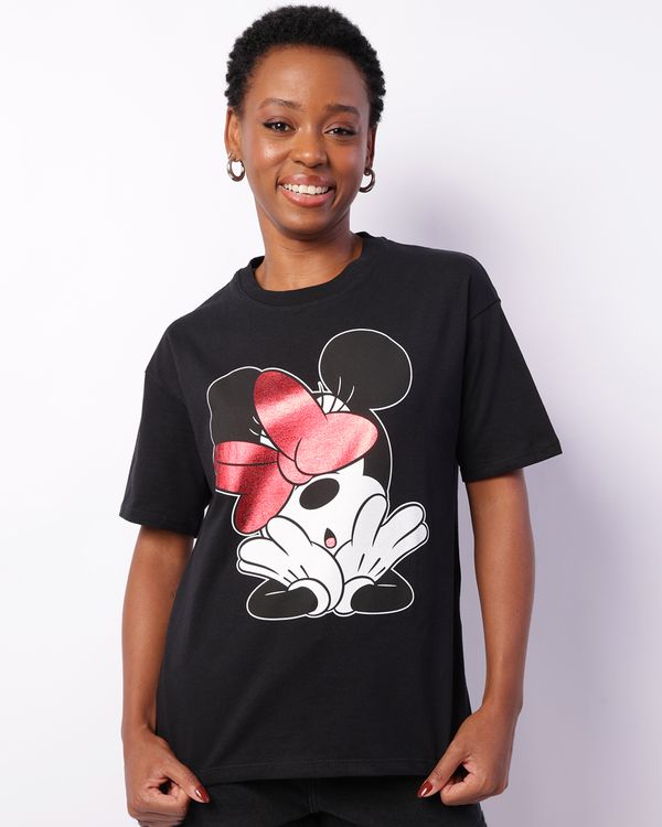Camiseta Feminina Disney Minnie Manga Curta Preta M