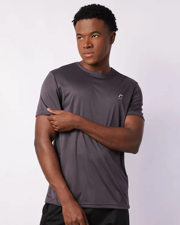 Camiseta Esportiva Masculina Fitter Dry Fit Recorte Telado Cinza G
