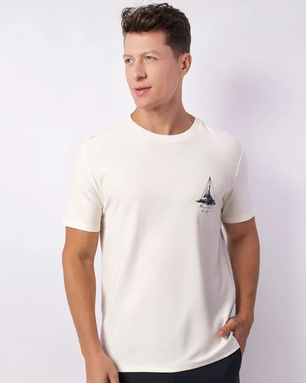 Camiseta Masculina Manga Curta Texturizada Off White GG