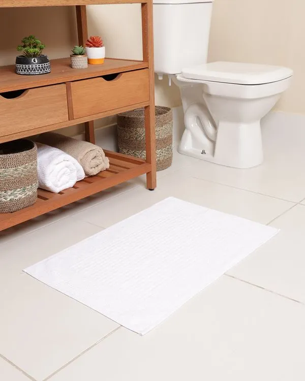 Toalha De Piso Atlântica 50cm x 70cm Antiderrapante Off White UN