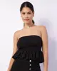 Blusa Feminina Cropped Tomara Que Caia Balonê Preta G