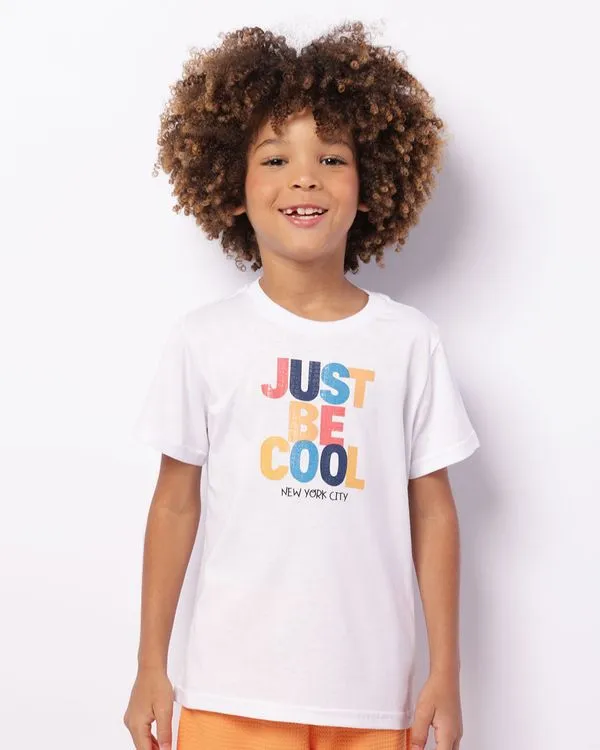 Camiseta Infantil Estampa Escrita Manga Curta Branca 4