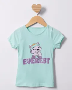 Camiseta Bebê Manga Curta Patrulha Canina Everest Verde 1