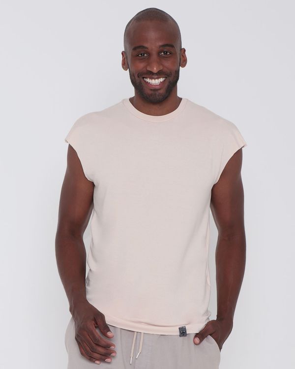 Regata Masculina Viscose Básica Bege P