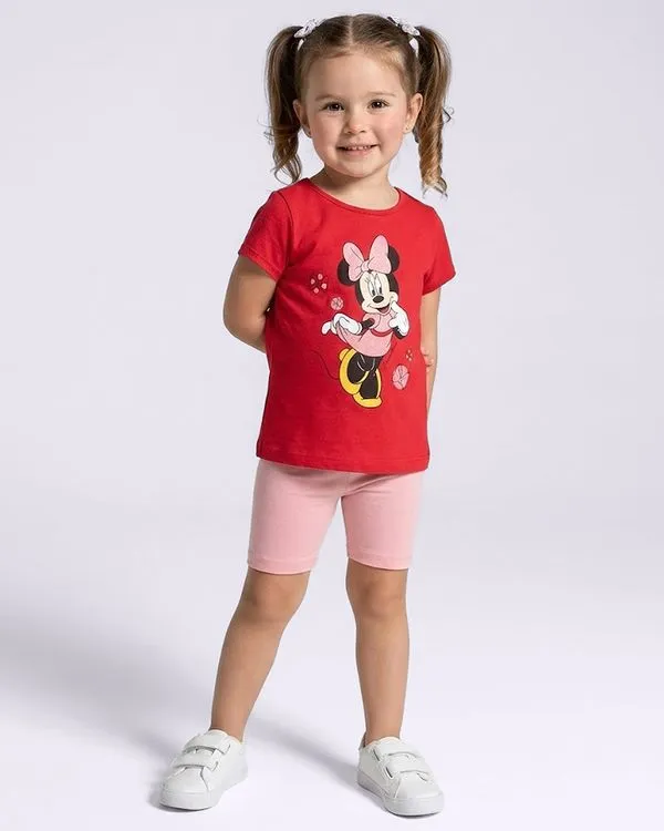 Camiseta Bebê Algodão Disney Minnie Vermelha 2