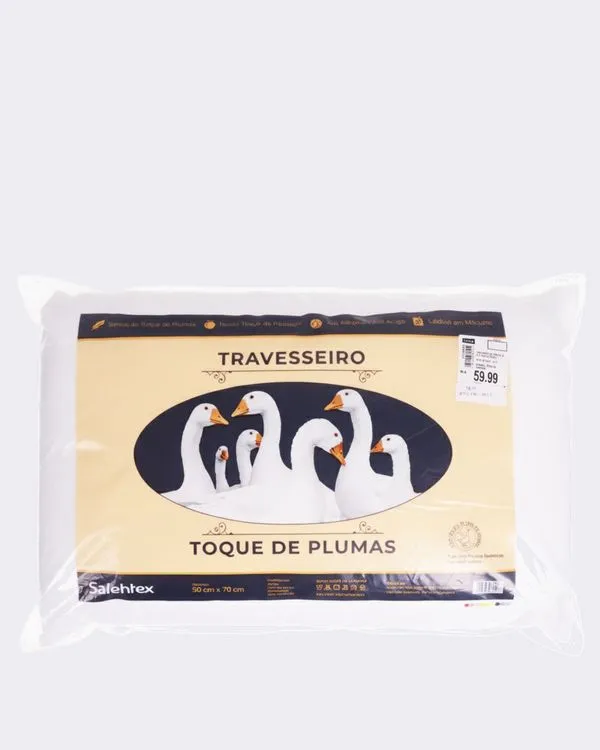 Travesseiro Salehtex Toque De Plumas 50cm x 70cm Branco UN