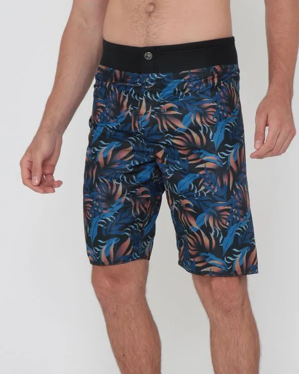 Bermuda Masculina Surf Estampa Folhas Azul 38