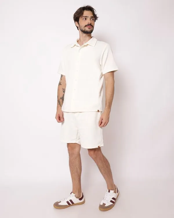 Bermuda Masculina Reta Jacquard Off White GG