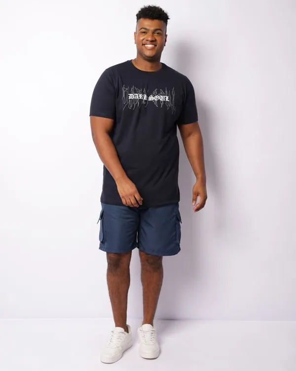 Bermuda Plus Size Masculina Bolso Cargo Marinho G2