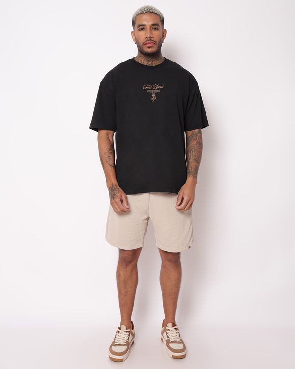 Bermuda Masculina Reta Jacquard Bege G