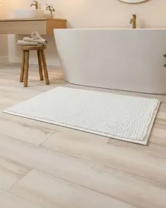 Tapete Banheiro 40cm x 60cm Bolinhas Felpudo Branco UN