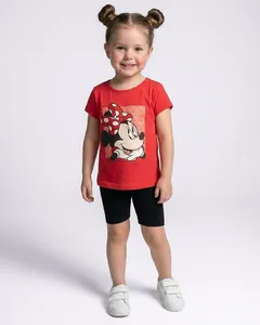 Camiseta Bebê Disney Algodão Estampa Minnie Vermelha 2