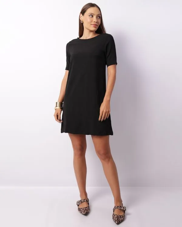 Vestido Feminino Curto Berry & Co. Básico Preto G