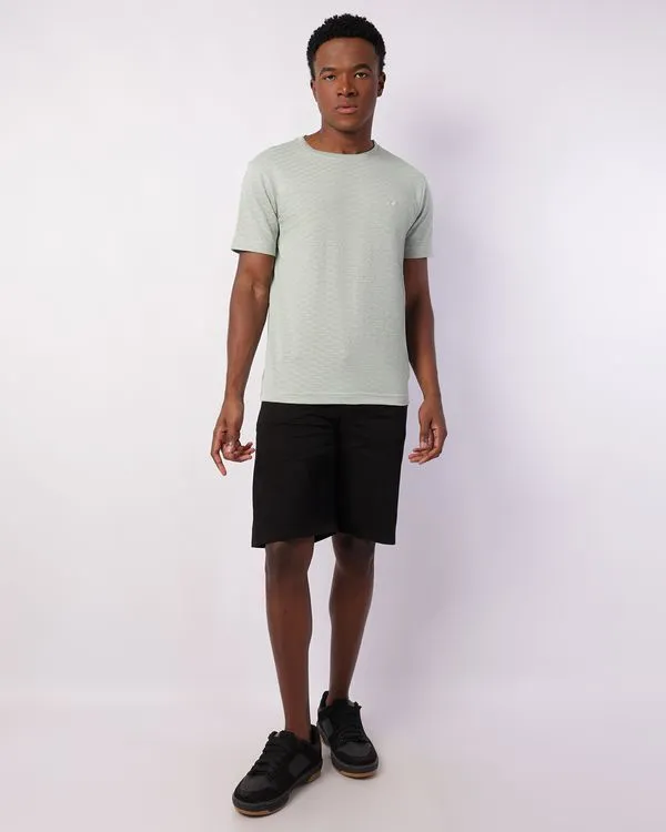 Bermuda Sarja Masculina Reta com Bolso Preta 48